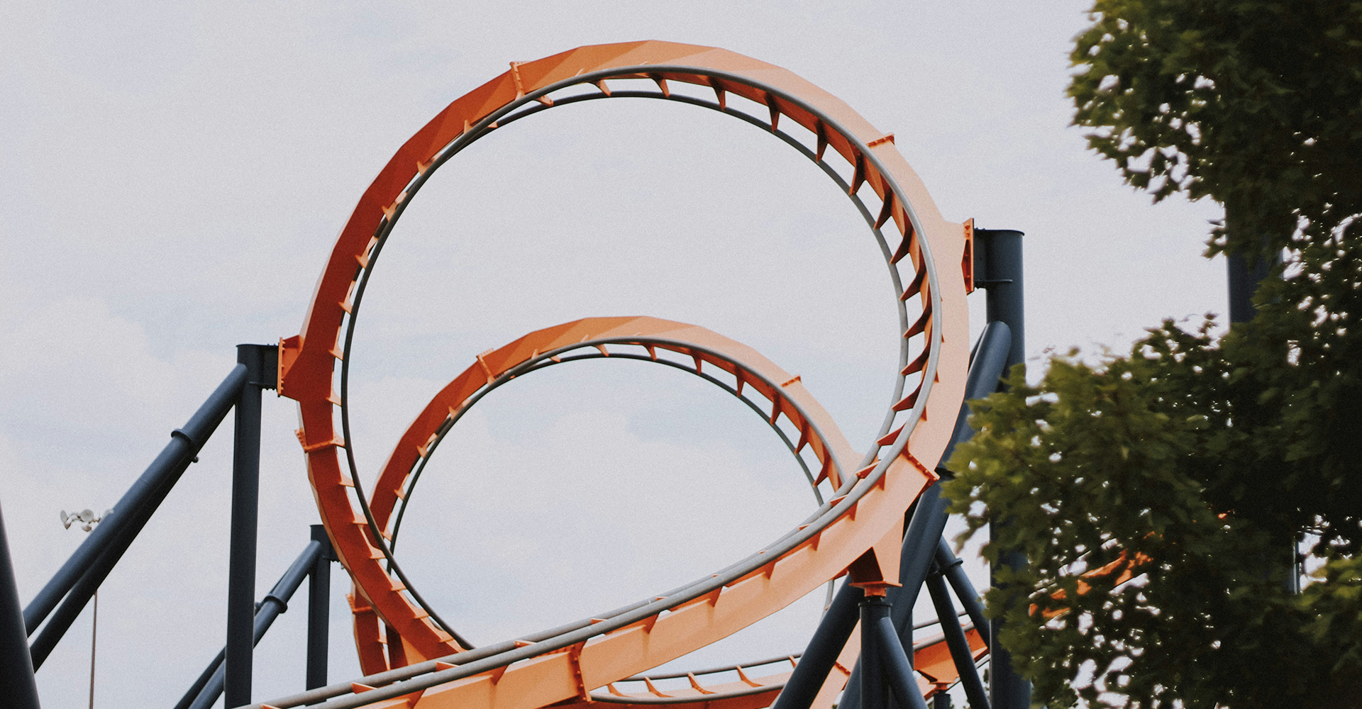 side view of a red roller coaster with two loop-de-loops, Sheaff Brock investment advisors blog, retail consumers
